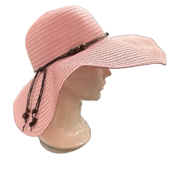 Pink Wide Brim Sun Hat - Picture 1 of 4